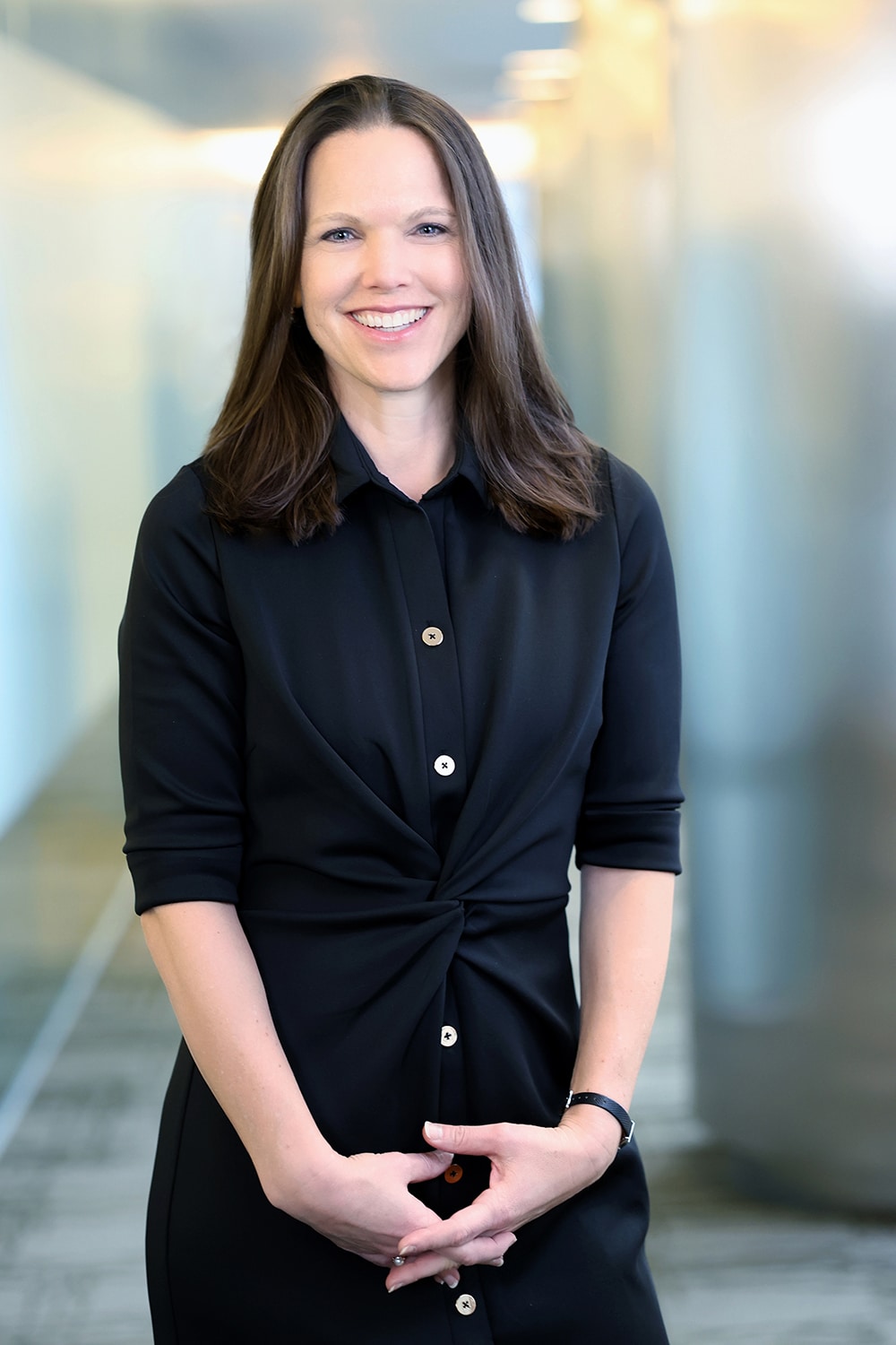 female executive taking a corporate headshot in nyc at gornphoto